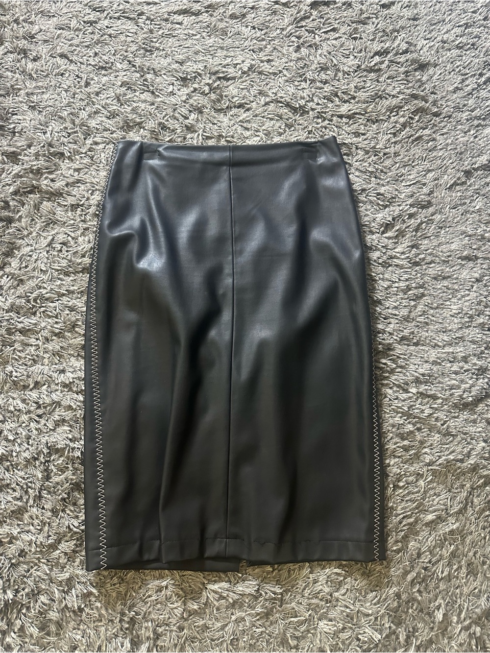 Zara Women’s Black Faux Leather Pencil Skirt
